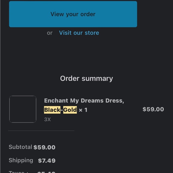 Black dress- sparkly gold sleeves - Picture 3 of 3